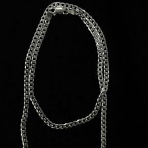Cadena tejido barbado de plata .925