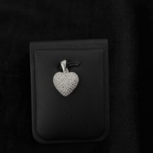 Dije de corazón inflado con zirconia de plata .925