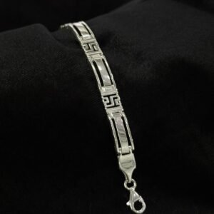 Pulsera italiana de greca de plata .925